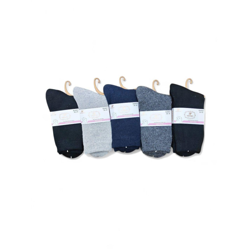 5 пар жіночих шкарпеток з ангори ТМ “ECOSOCKS” (мікс кольорів, 36–40 р.) 5 пар жіночих шкарпеток з ангори ТМ “ECOSOCKS” (мікс кольорів, 36–40 р.)