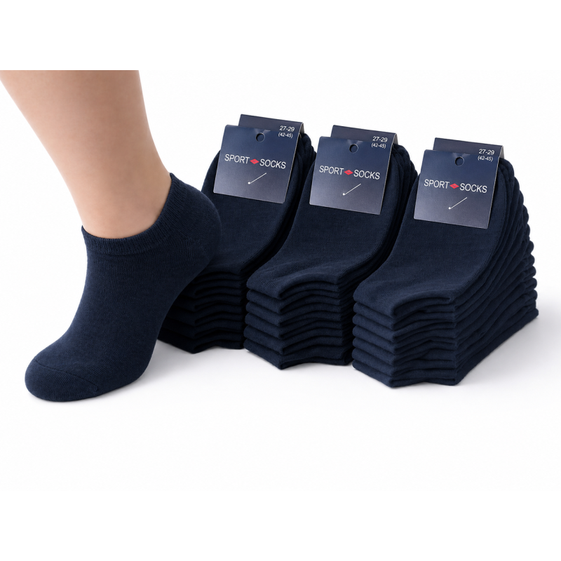 Упаковка коротких шкарпеток 12 пар SPORT SOCKS чорні (42-45) розмір Упаковка коротких шкарпеток 12 пар SPORT SOCKS чорні (42-45) розмір