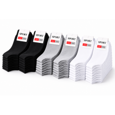 30 пар шкарпеток ТМ   “SPORT SOCKS“ 3 кольори (36-40) розмір
