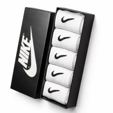 5 пар у коробці, подарунковий набір шкарпеток NIKE білі 36-39р.