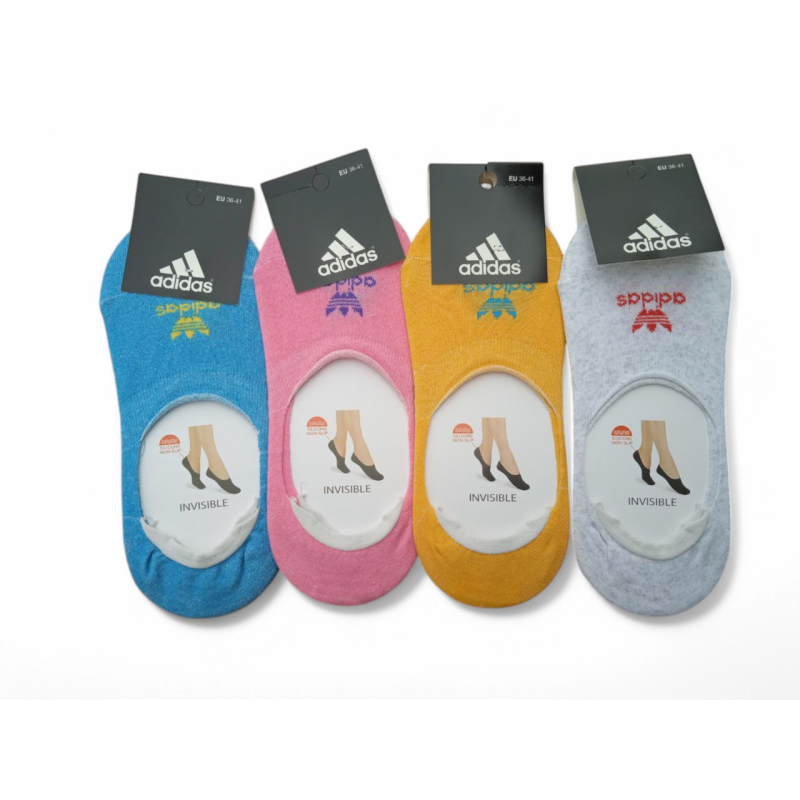 Шкарпетки сліди 12 пар в упаковці ADIDAS 4 кольори 36-41 розмір