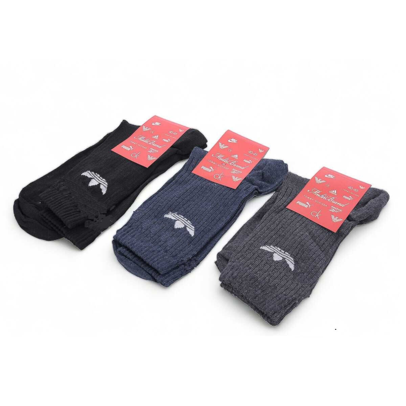 12 пар в упаковці, шкарпетки ADIDAS 3 кольори 40-45р.