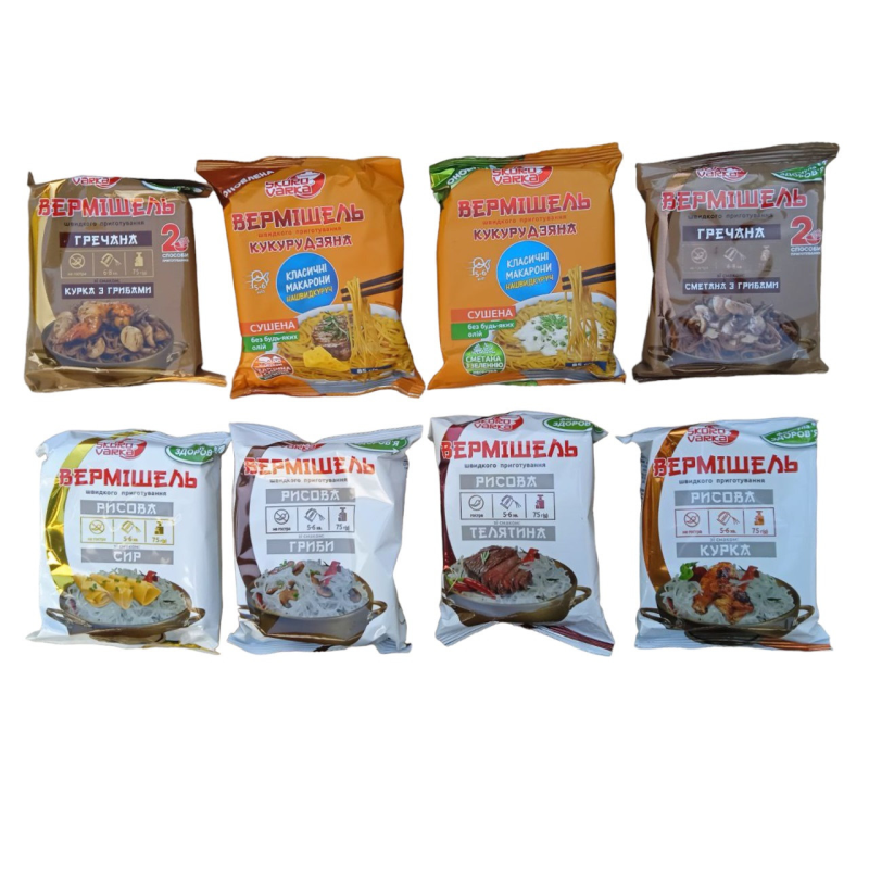 Ящик вермішелі швидкого приготування ТМ “SKOROVARKA“ (75g x 48шт) - Мікс смаків