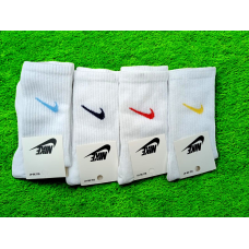 12 пар в упаковці, шкарпетки NIKE високі білі 4 кольори 36-41.