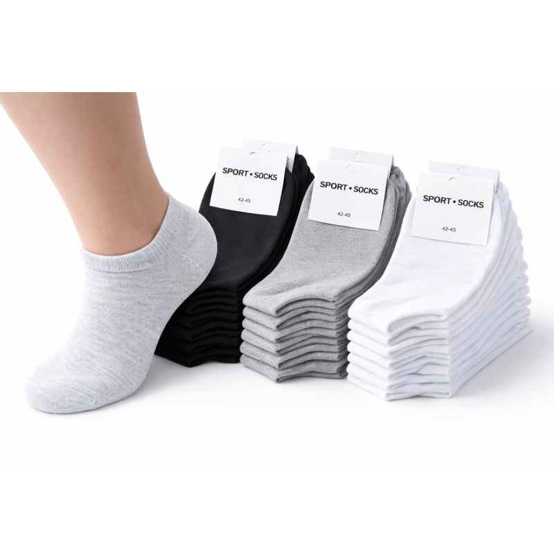 Упаковка коротких шкарпеток 12 пар SPORT SOCKS 3 кольори (42-45) розмір Упаковка коротких шкарпеток 12 пар SPORT SOCKS 3 кольори (42-45) розмір