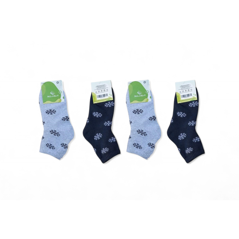 Зимові дитячі шкарпетки ТМ “Mileskov“, 6 пар, махрові (31-35 р.)