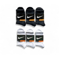 6 пар шкарпеток NIKE зимові махрові 3 пари білі + 3 пари чорні 36-41р.