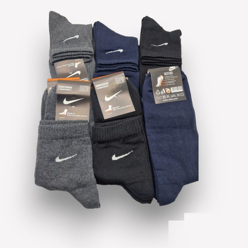 12 пар в упаковці, шкарпетки класичні 3 кольори NIKE 41-44р.