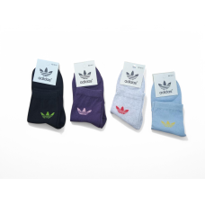 12 пар в упаковці, шкарпетки жіночі ADIDAS 4 кольори білі 36-41р.