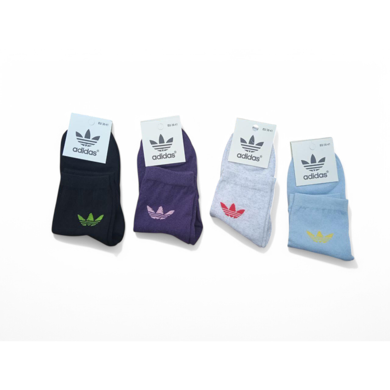 12 пар в упаковці, шкарпетки жіночі ADIDAS 4 кольори білі 36-41р. 12 пар в упаковці, шкарпетки жіночі ADIDAS 4 кольори білі 36-41р.