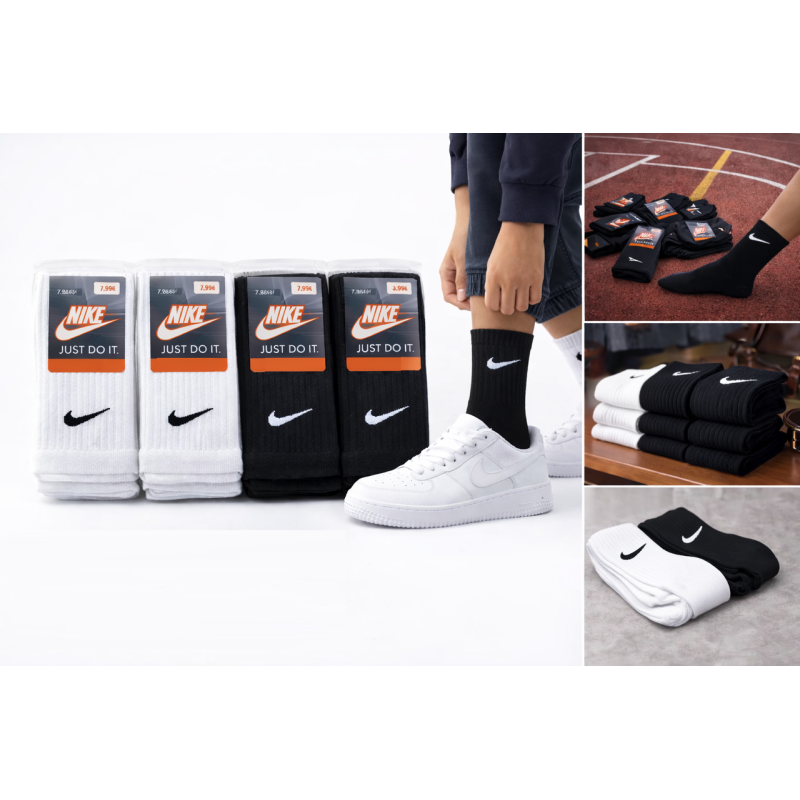 12 пар в упаковці, шкарпетки NIKE білі+ чорні 41-44р.пар в упаковці 12 пар в упаковці, шкарпетки NIKE білі+ чорні 41-44р.пар в упаковці
