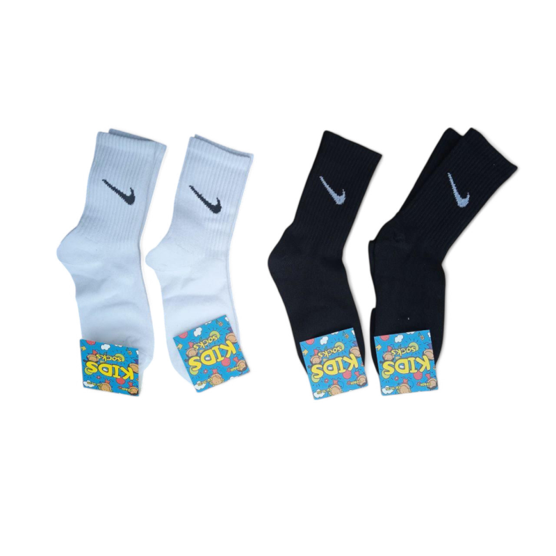 12 пар дитячих спортивних шкарпеток Nike(6 чорних+6 белых) 31-35 розмір