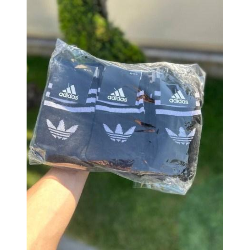 12 пар в упаковці, шкарпетки ADIDAS високі чорні 41-45р.