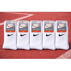 5 пар в упаковці, шкарпетки NIKE високі білі 36-39р.