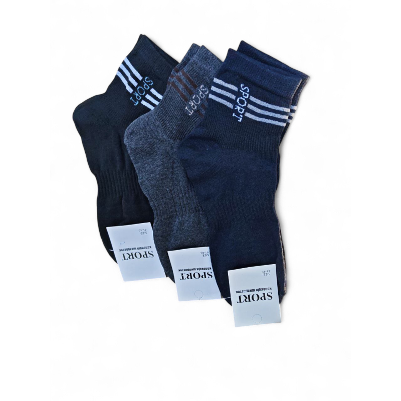 12 пар шкарпеток з резинкою на стопі SPORT SOCKS 3 кольори (41-45) розмір 12 пар шкарпеток з резинкою на стопі SPORT SOCKS 3 кольори (41-45) розмір