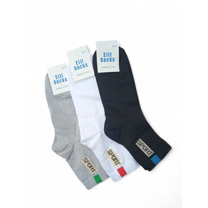 Шкарпетки 12 пар спортивні ТМ “ELIT Socks“ 3 кольори 40-45 розмір